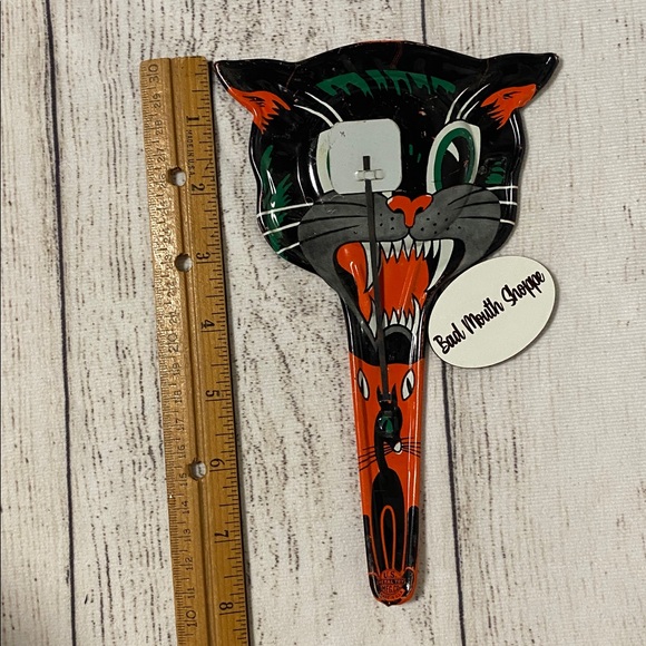 *Vintage Antique US Metal Toy Manufacturing Co Black Cat Halloween Noisemaker - Picture 6 of 6